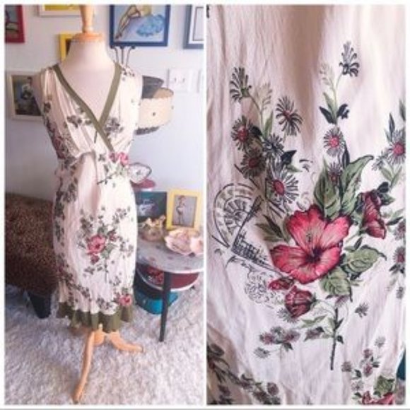 Retro Dress Floral Rockabilly Pinup 1940s Vintage - Picture 1 of 5